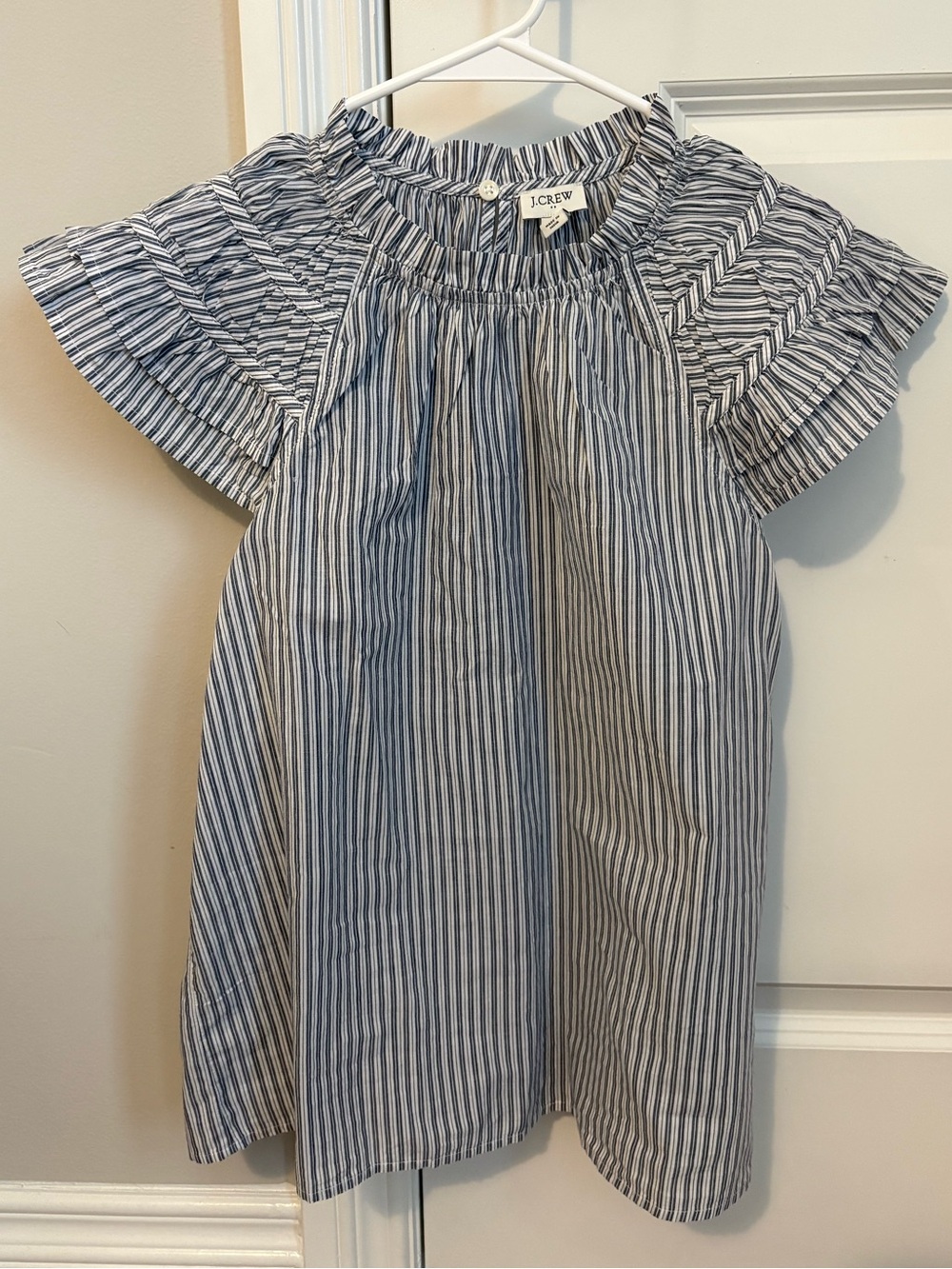 J. Crew Women’s Blue and White Striped Blouse (M)